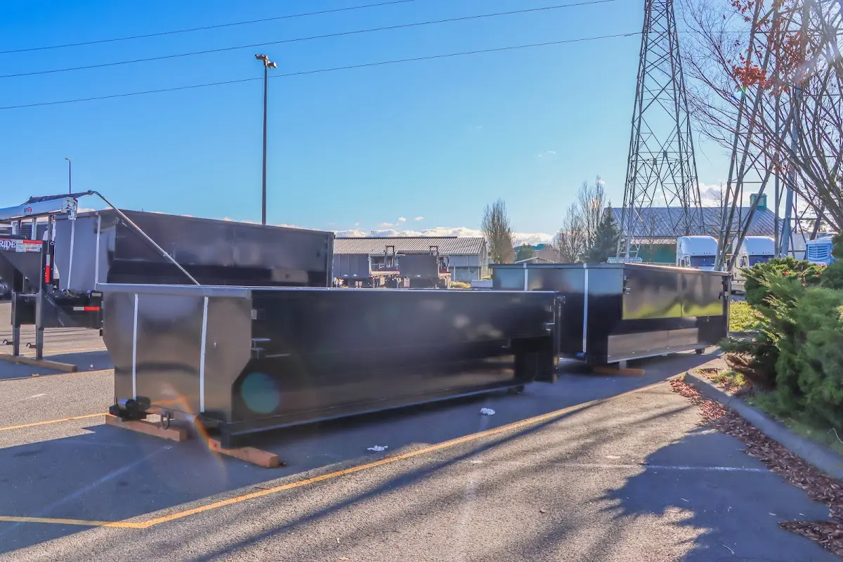 Roll-off dumpster ready for waste disposal at job site for 40 Yard Dumpster Rental in Fort Lupton